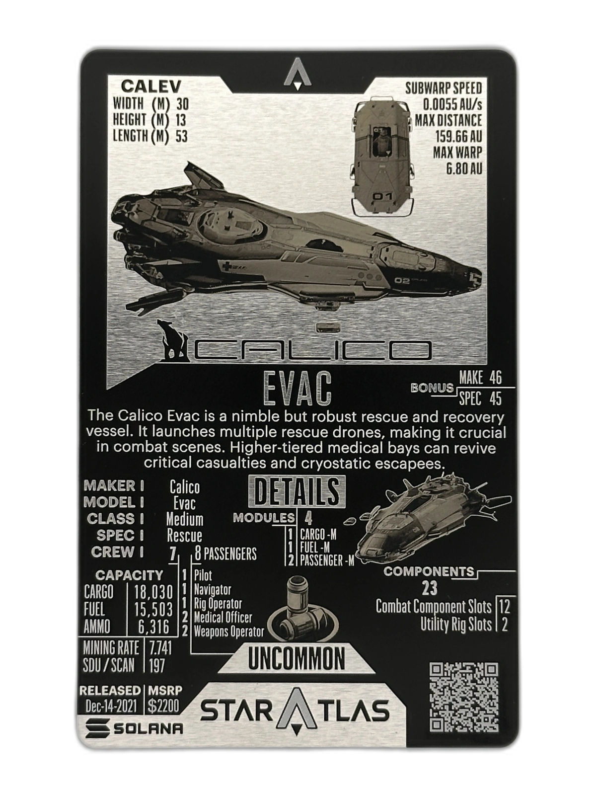 Calico Evac Metal Card Front