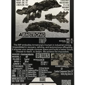 Armstrong IMP Metal Card front view showcasing mining ship details