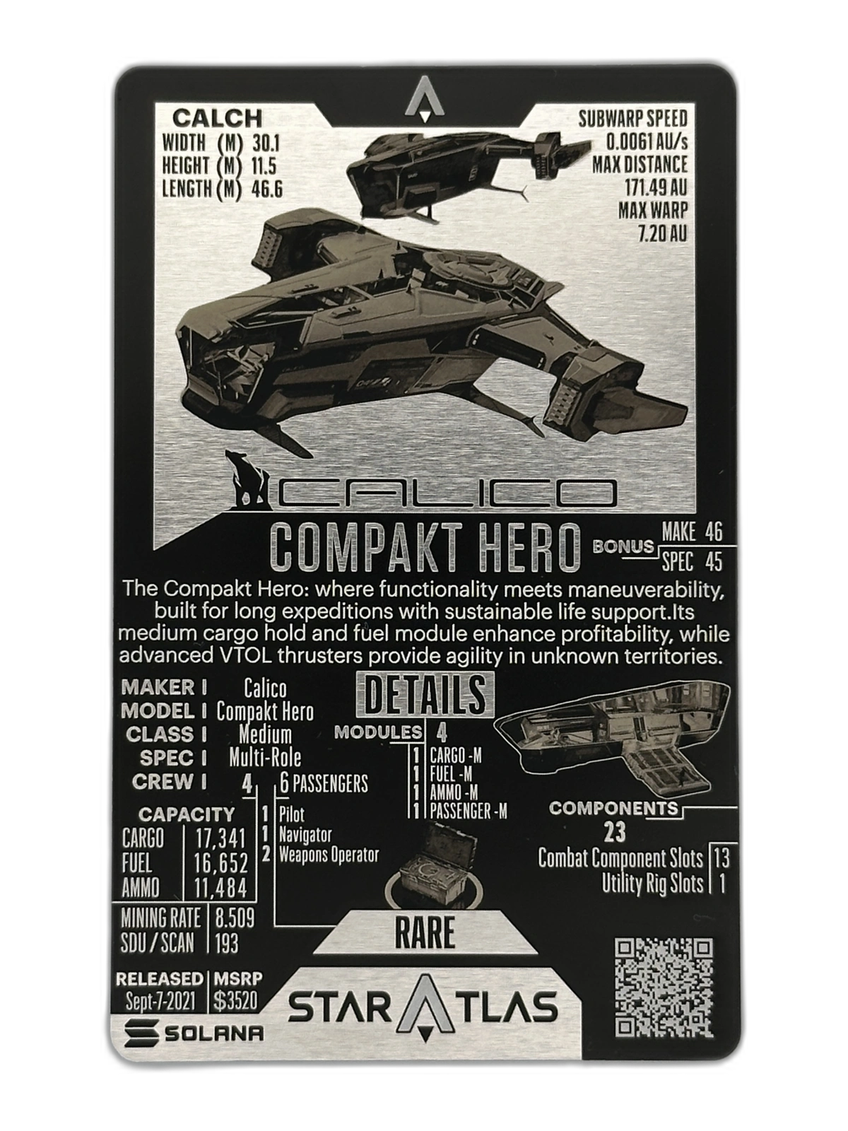 Calico Compakt Hero Metal Card Front