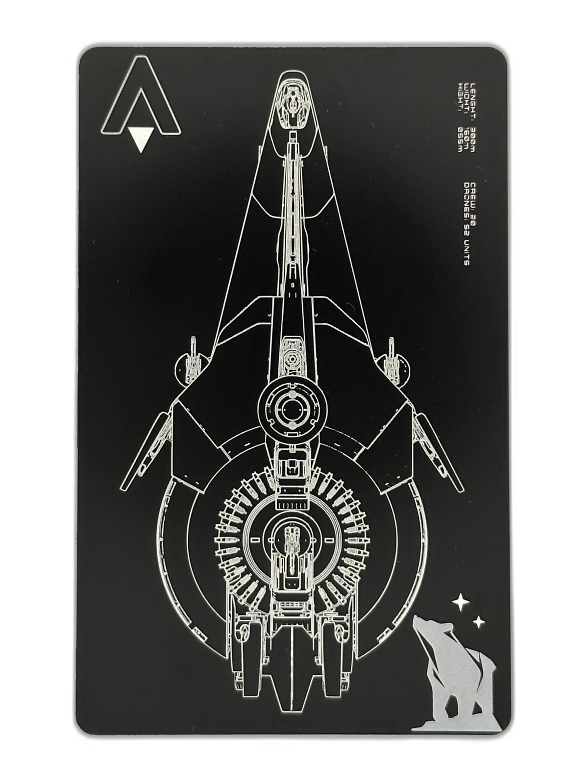 Calico Guardian Metal Card – Schematic Blueprint Back