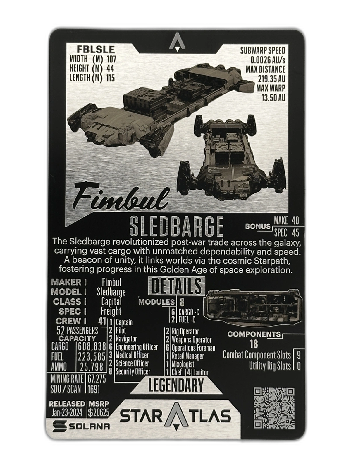 Sledbarge front view